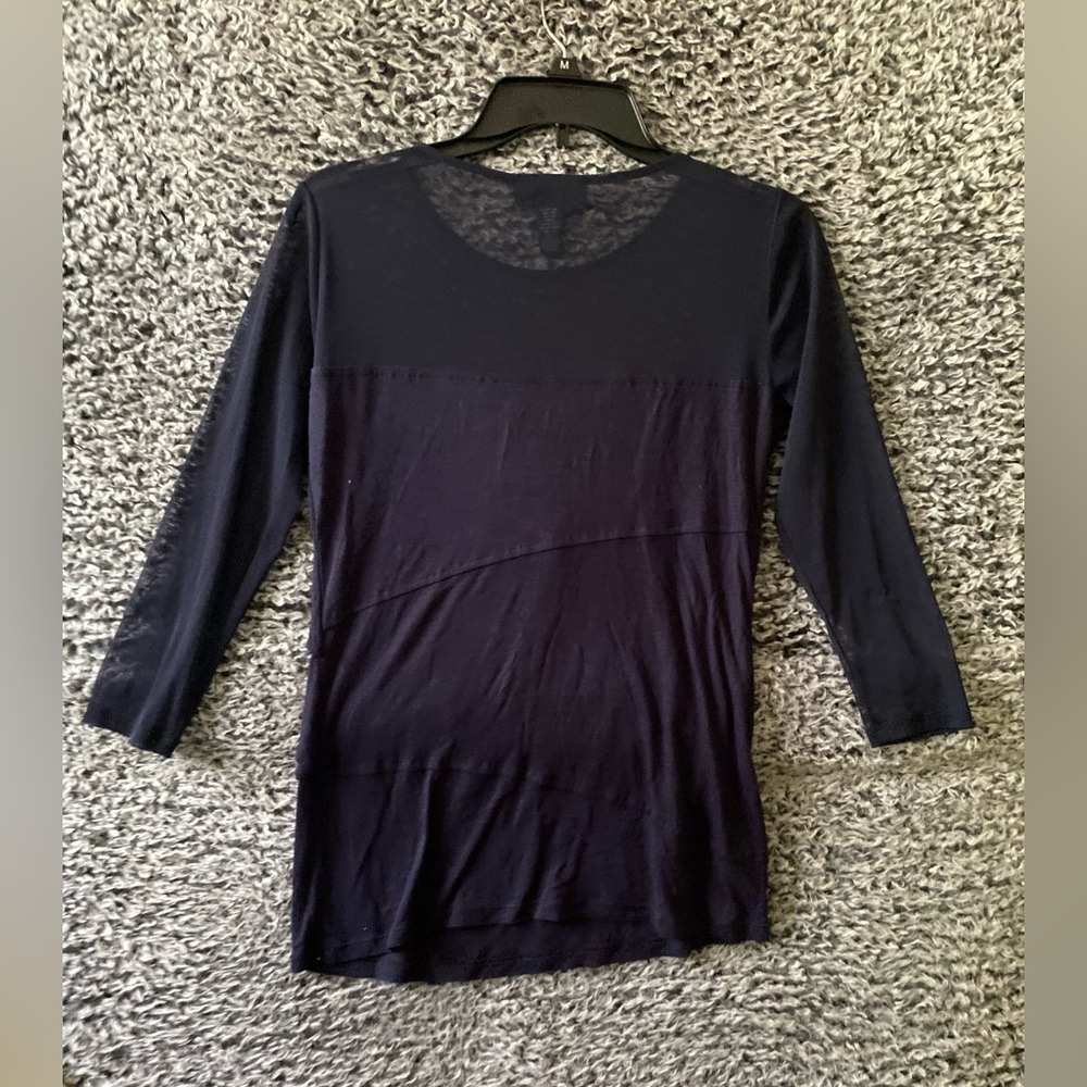 INC Womens Navy Bleu Sirt 3/4 Sleeves Size Small - Picture 2 of 6